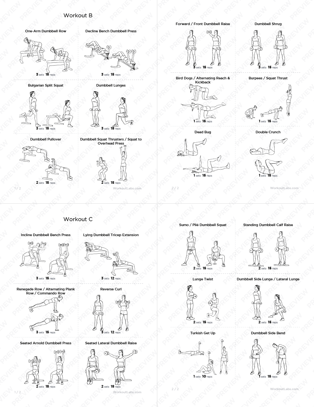 dumbbell exercises pdf printable
